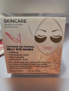 Caffeine De-Puffing Jelly Eye Masks - Pink